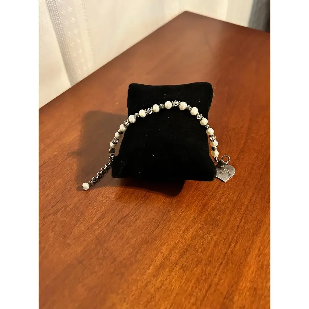 Vintage 925 Sterling Silver Freshwater Pearl Strand Bracelet 7.5